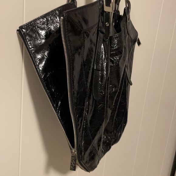 Kooba Glossy Black Tote with Silver Accents - Picture 5 of 8